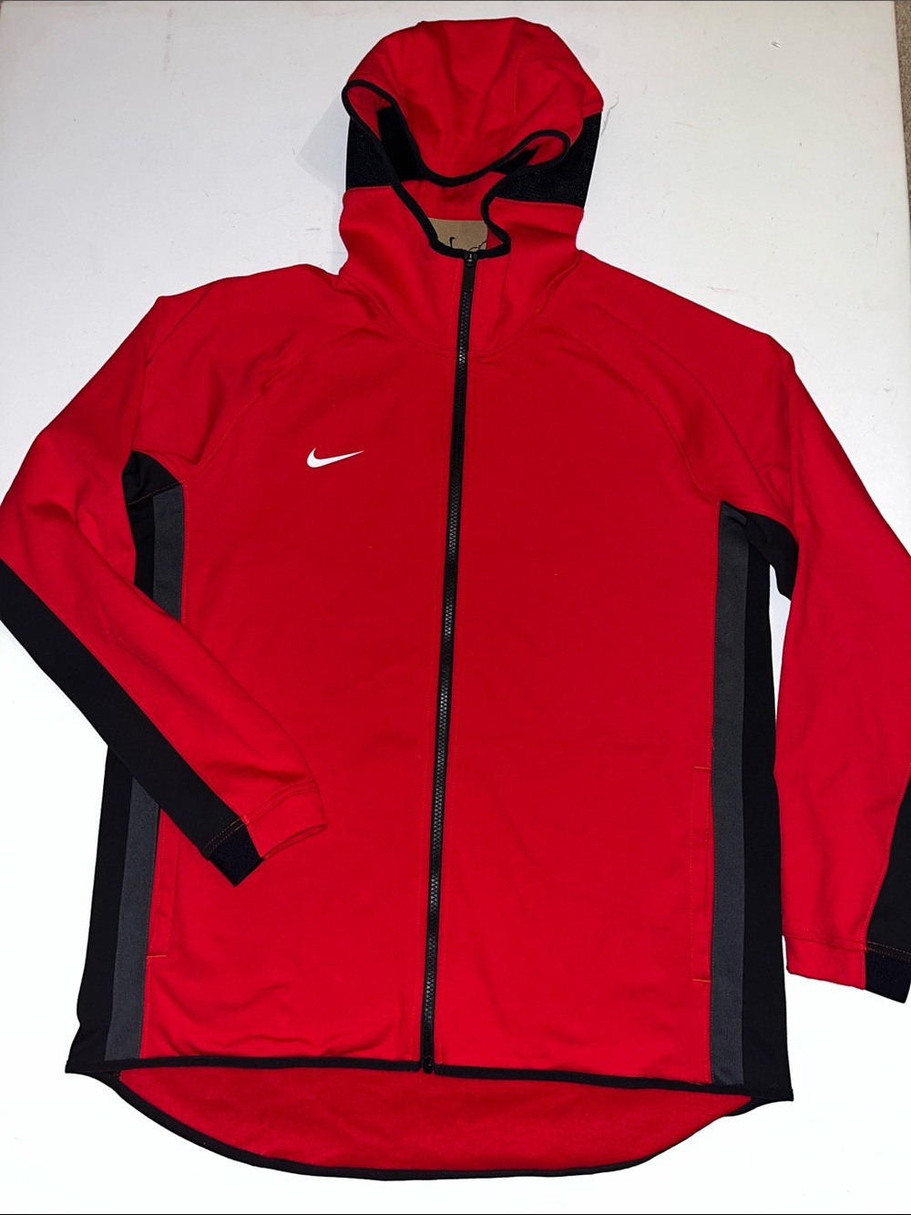 Nike Showtime Full Zip Hoodie Mens L Red  Therma-Fit Jacket Basketball NWT $95